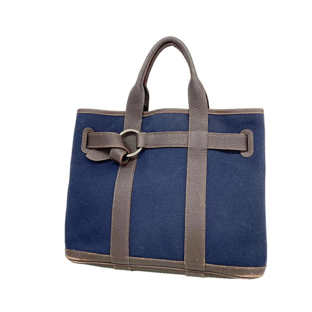 Hermes Petite Ceinture PM Toile H Navy Brown Bag/Tote Bag (Women's) □J Stamp